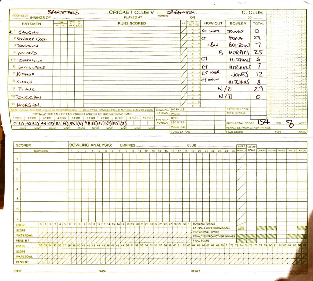 super 8 cricket score sheet